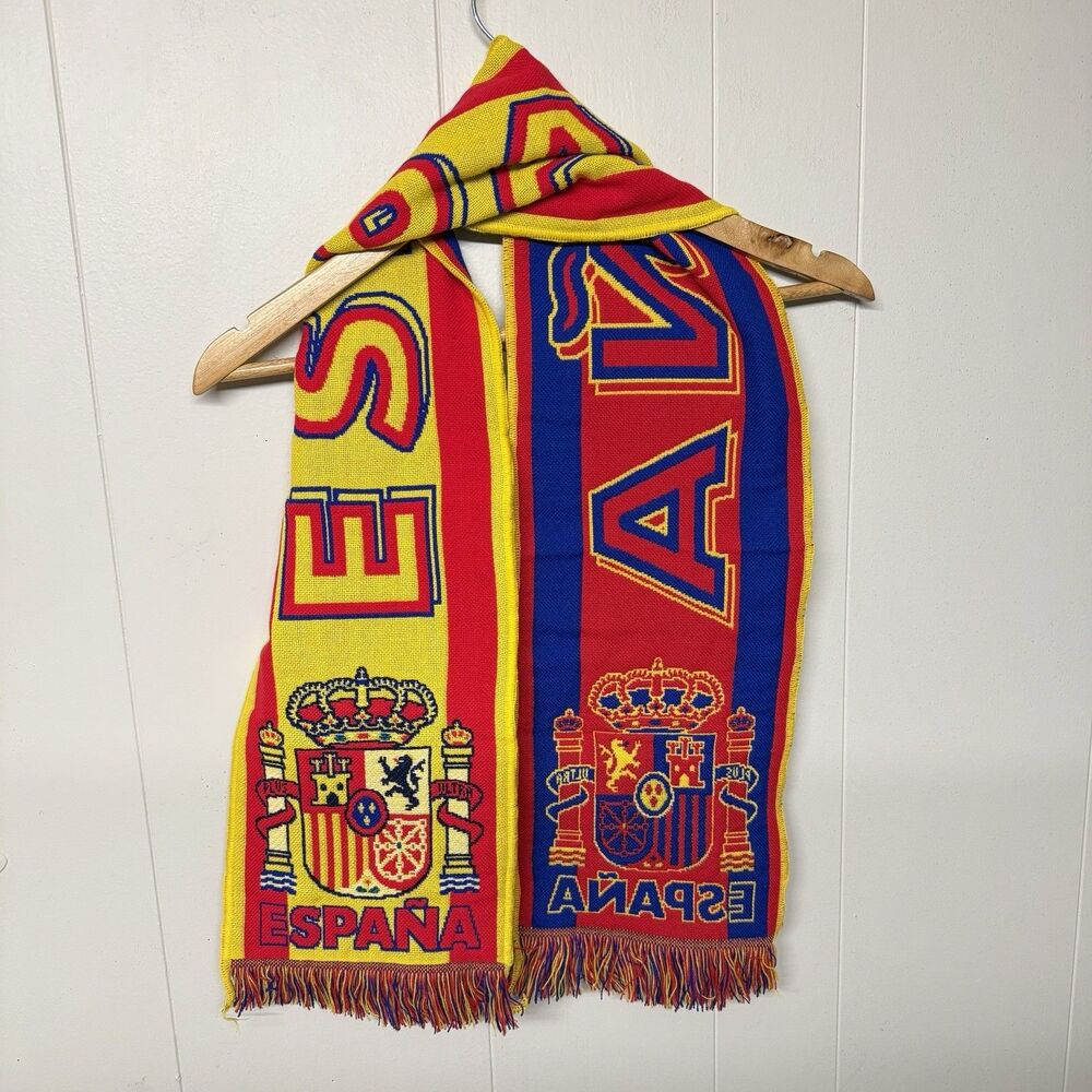 España Spain National Team Scarf World Cup Soccer Red Yellow Blue Warm NWOT